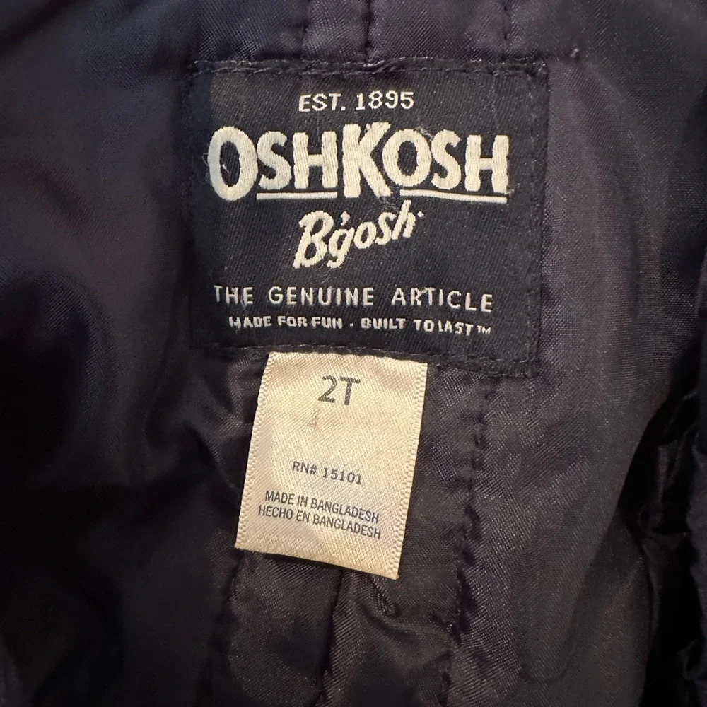 OshKosh B’gosh Toddler Snow Bib 2T Navy Insulated Winter Snow Pants GUC